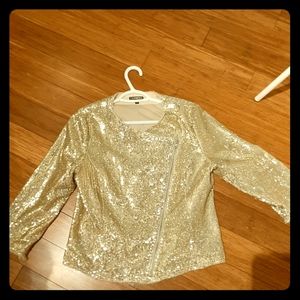 EXPRESS gold sequin vest